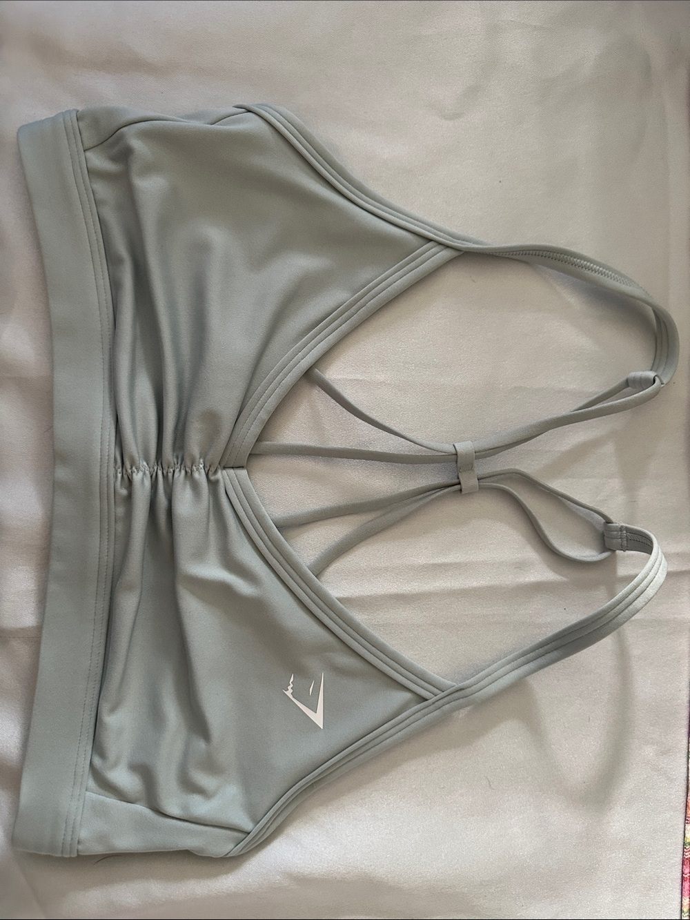 Gymshark Light Sage Blue Strappy Sports Bra